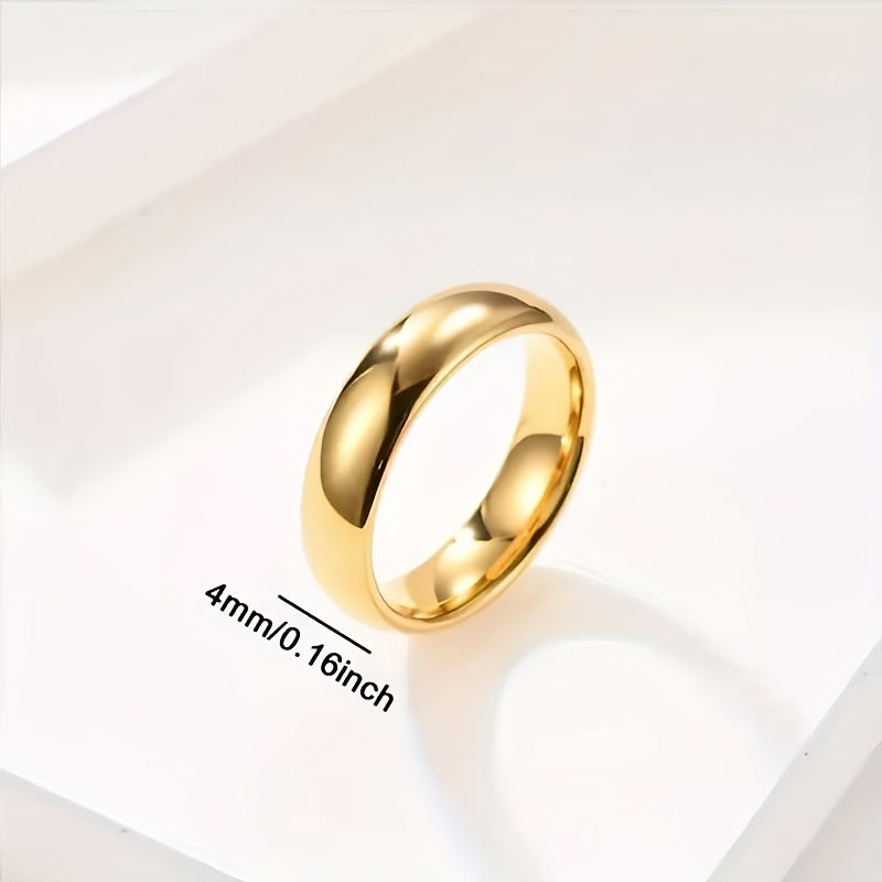 Hypoallergenic Classic Golden Wedding Band Ring, 6mm